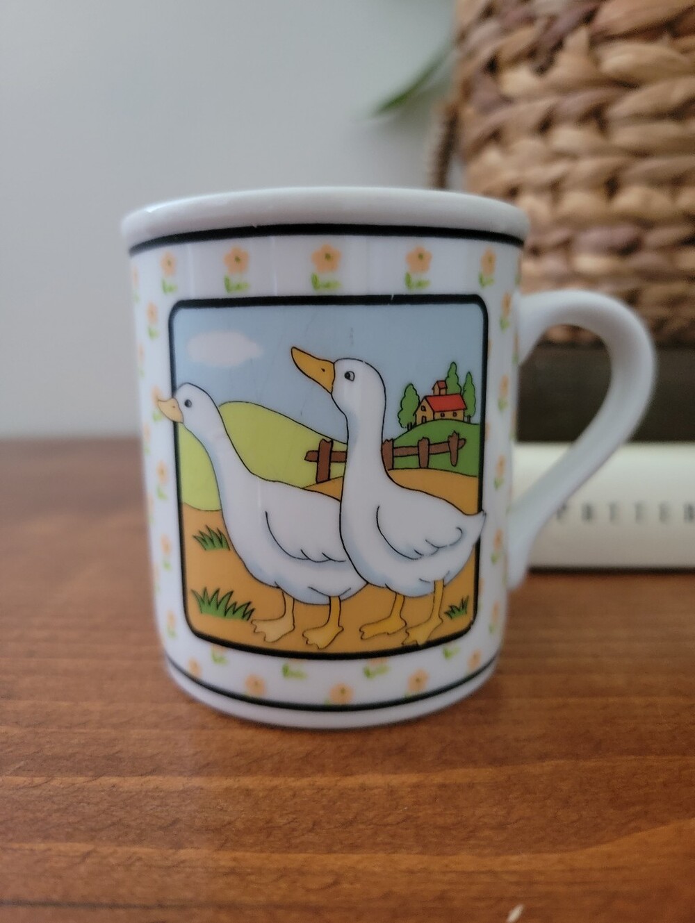 Vintage Country Life Collection Geese Floral Coffee Mug Tea Cup Japan